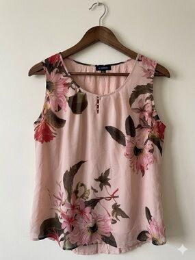 le chateau Blush Pink Floral Sleeveless Blouse
